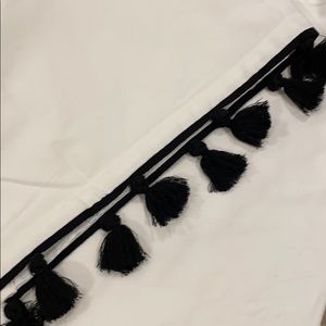 Pottery Barn Kids Crib Skirt with Black Tassels